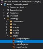 Add JavaScript files to React Core Boilerplate template