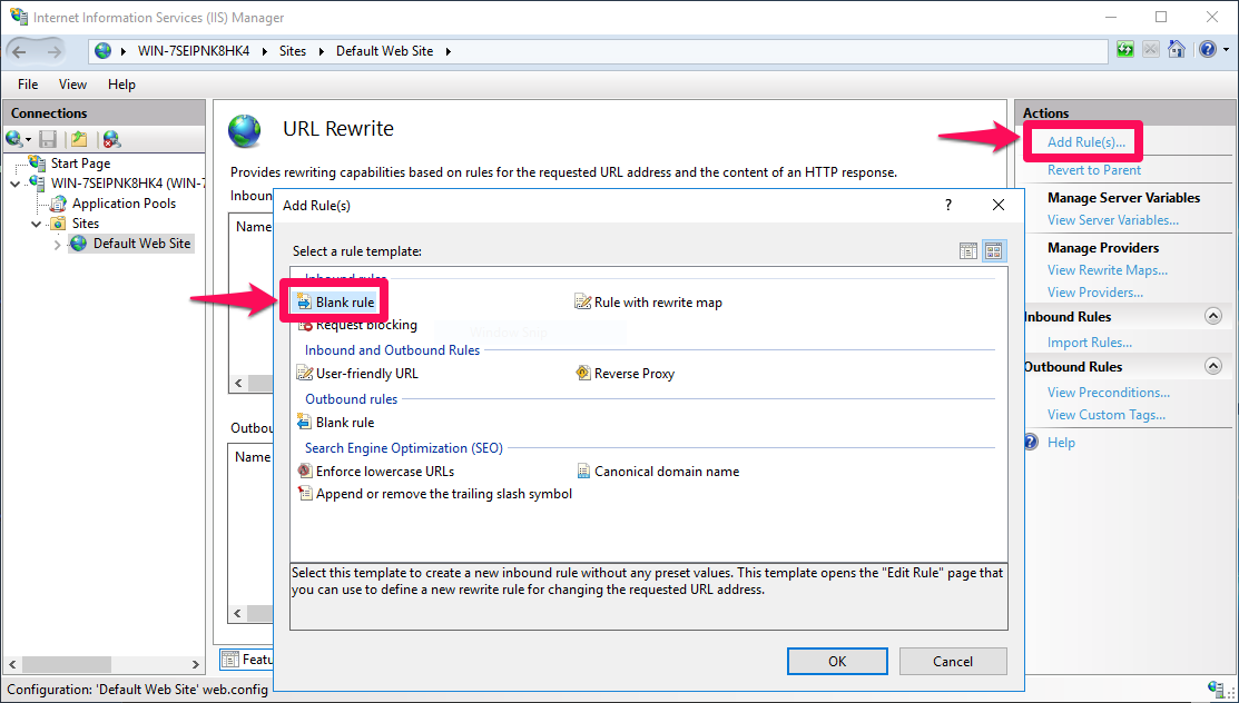 Create a rule to redirect HTTP requests to HTTPS by using IIS URL Rewrite