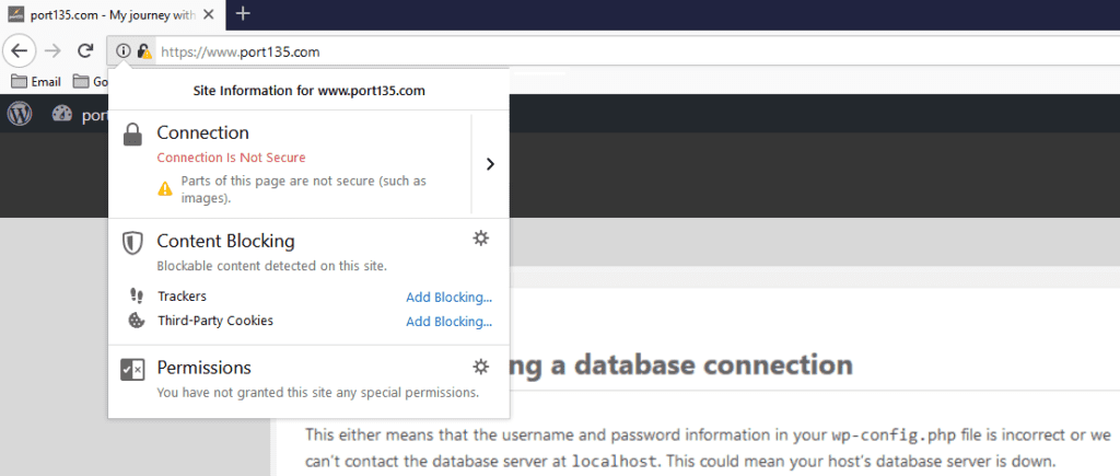 Parts of this page are not secure (such as images) 