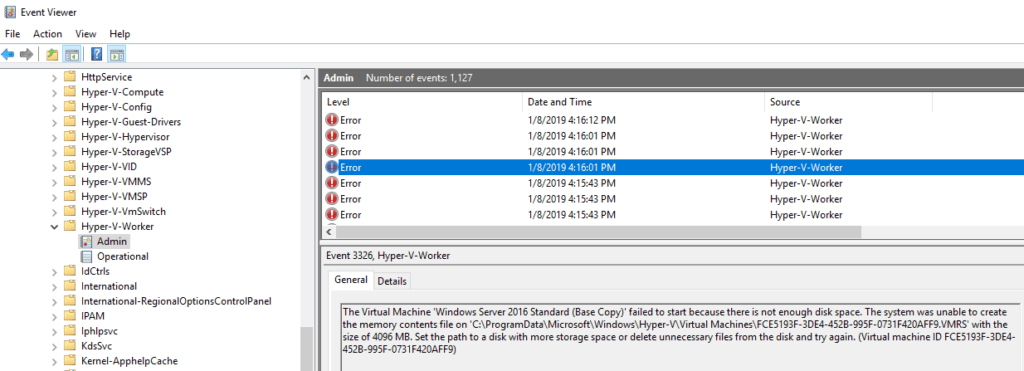 Machine failed to change state (Event Viewer)